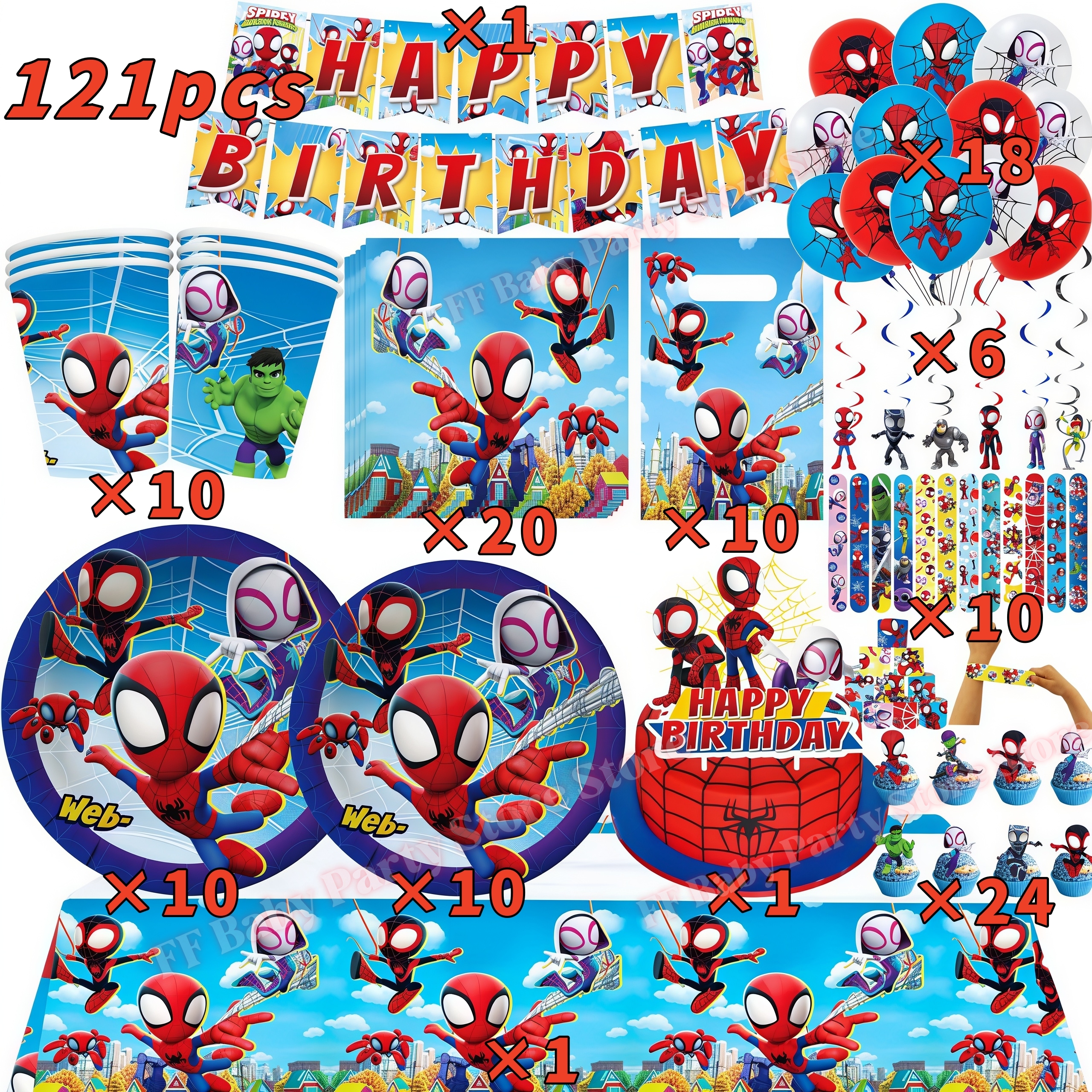 Wedding Supply Kit - Spider Hero Theme Birthday Decoration Party
