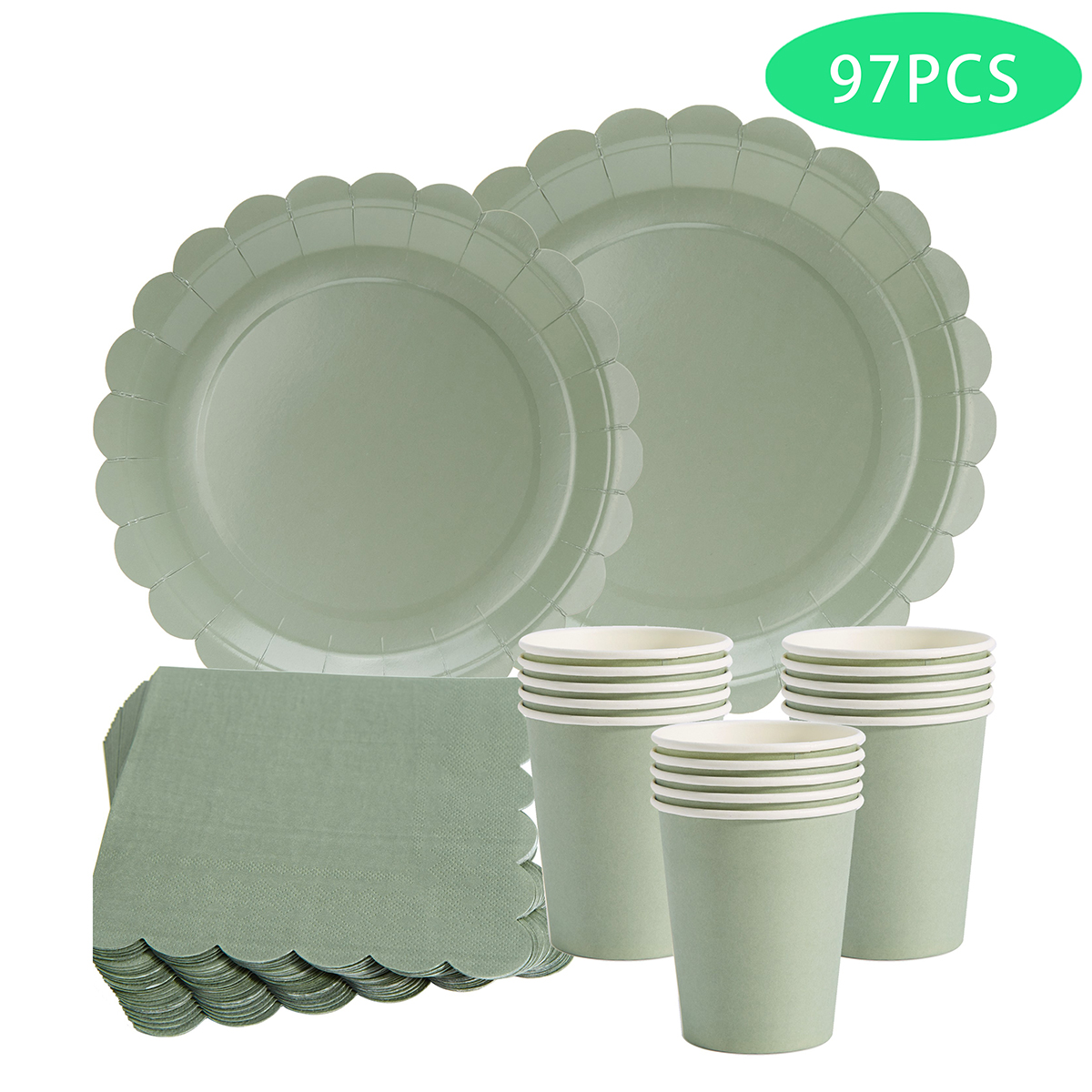 Wedding Decoration Supply - 97pcs/set Disposable Tableware Set Paper Plates