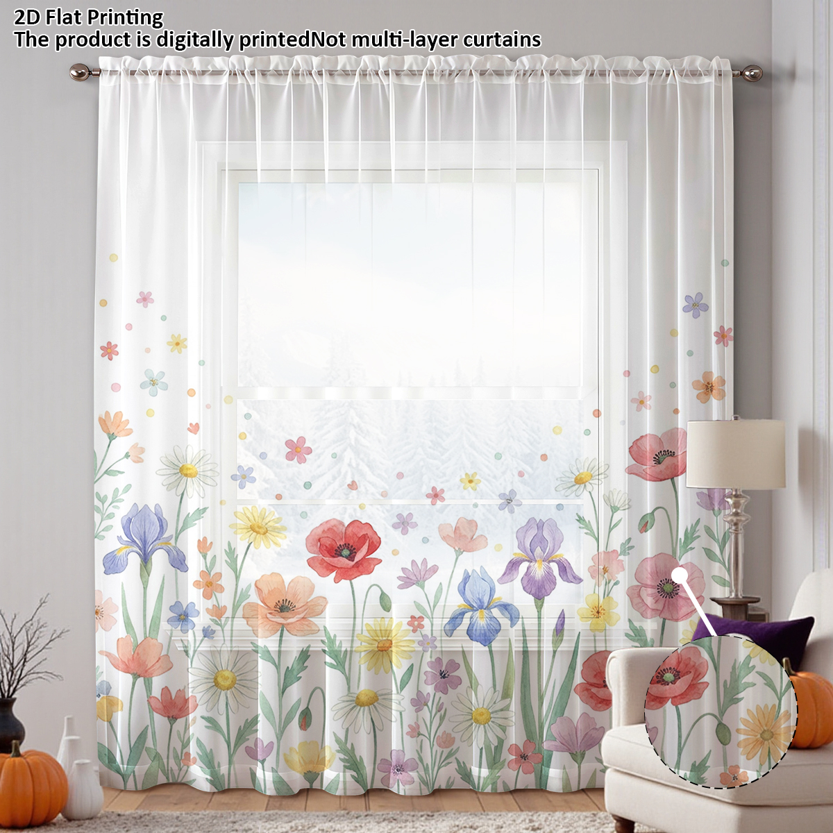 Floral Privacy Sheer Curtain,G - Good Floral & Wedding Decor Supply recensione e prezzo