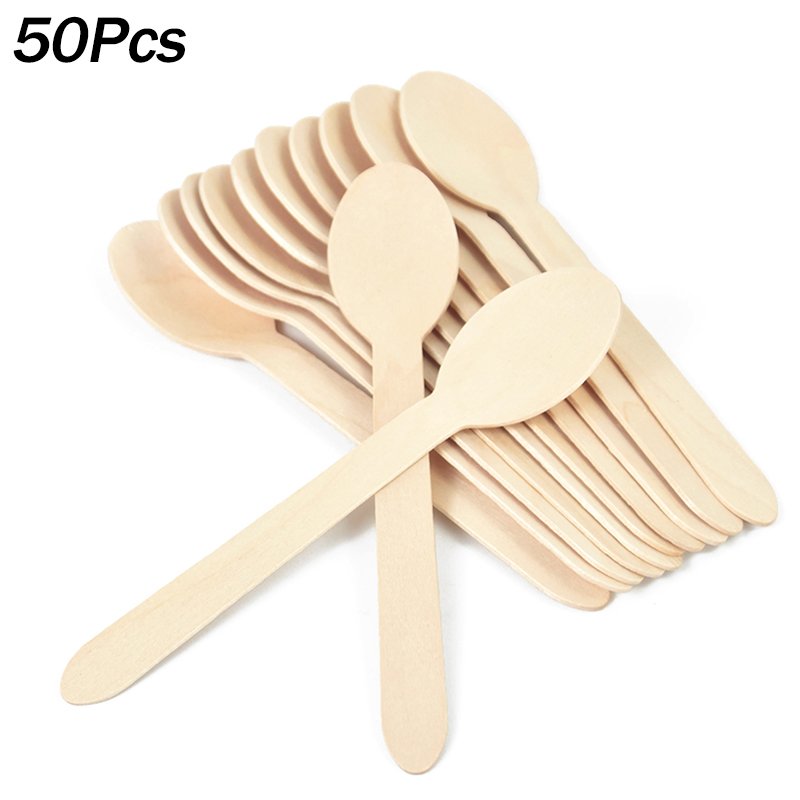 50Pcs Disposable Wooden Spoon  - Wedding Supply Kit recensione e prezzo