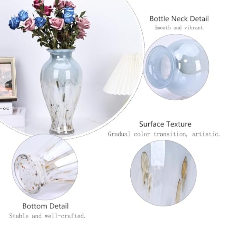 H Blown Glass Vase 11.8