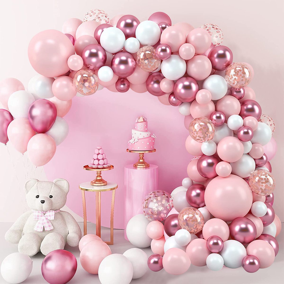 Pink Macaron Balloons Garland  - Wedding Supply Kit recensione e prezzo