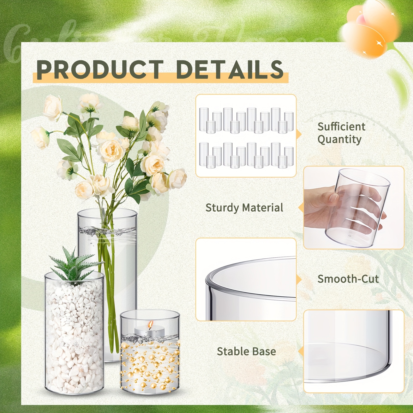 36pcs Plastic Cylinder Vases T - Centerpiece Vase Tall recensione e prezzo