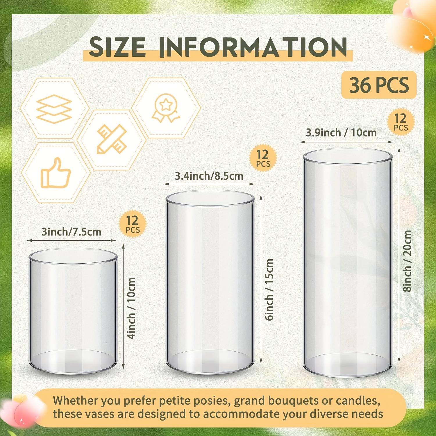 36pcs Plastic Cylinder Vases T - Centerpiece Vase Tall recensione e prezzo