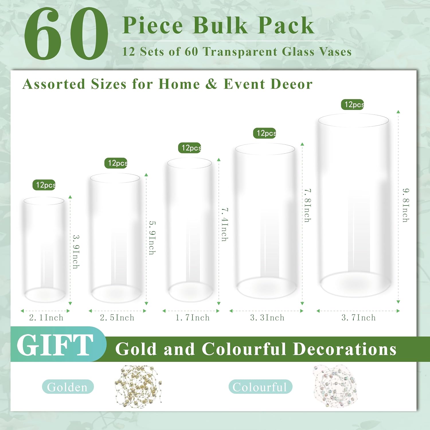 60pcs Clear Glass Vases Bulk,  - Centerpiece Vase Tall recensione e prezzo