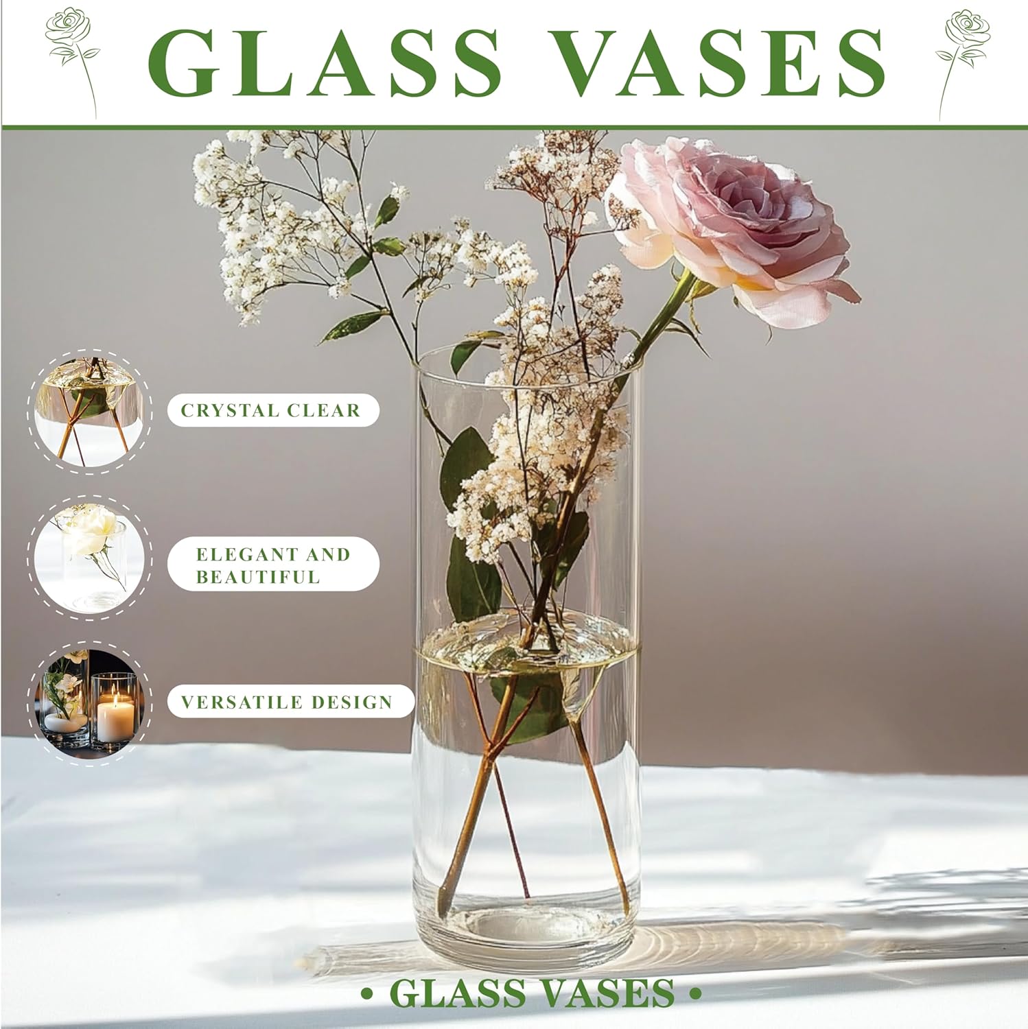 60pcs Clear Glass Vases Bulk,  - Centerpiece Vase Tall recensione e prezzo