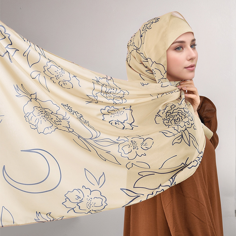 Ramadan Printed Chiffon Hijab  - Good Floral & Wedding Decor Supply recensione e prezzo