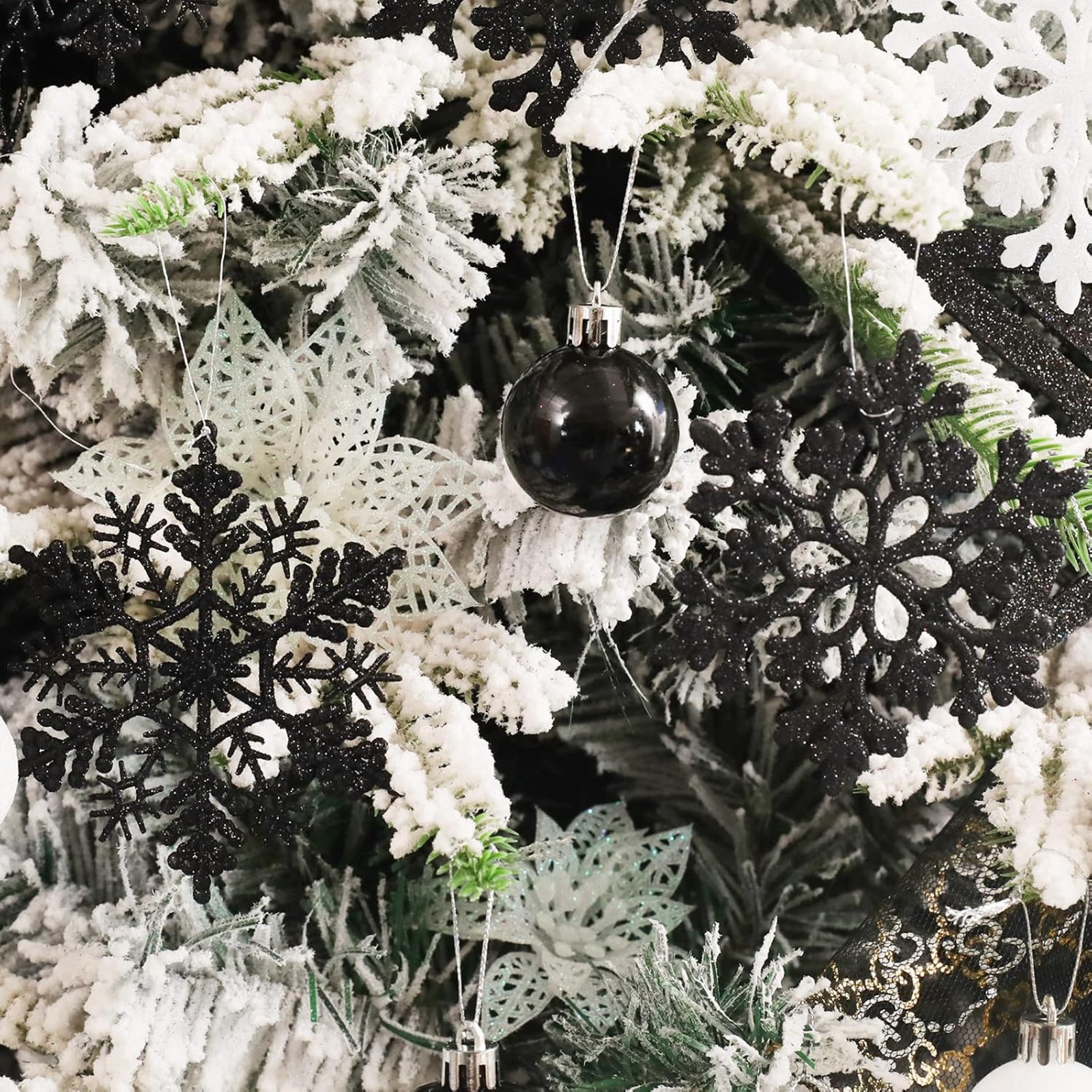 12pcs/set Black Plastic Snowfl - Supply Wedding Venue recensione e prezzo