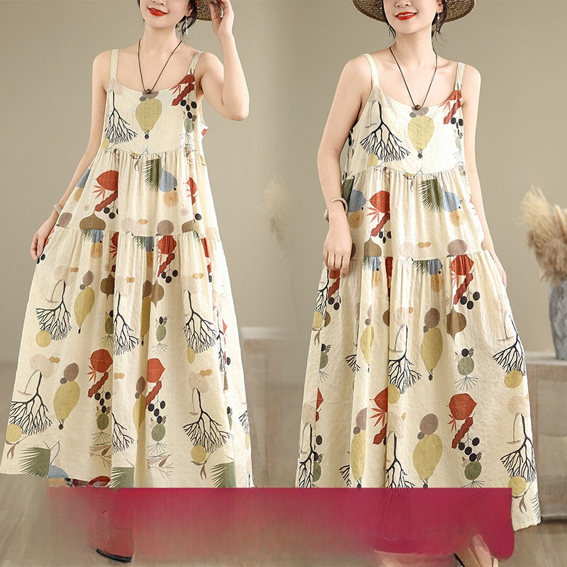 Floral Cotton Linen Maxi Dress - Good Floral & Wedding Decor Supply recensione e prezzo