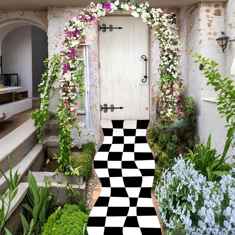 VIKAMA Black White Checkered R - Aisle Runner White recensione e prezzo