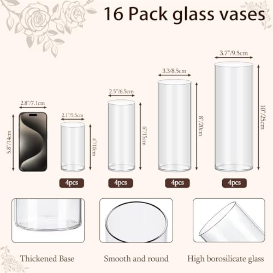 Glass Cylinder Vases 4, 6, 8,  - Centerpiece Vase Tall recensione e prezzo